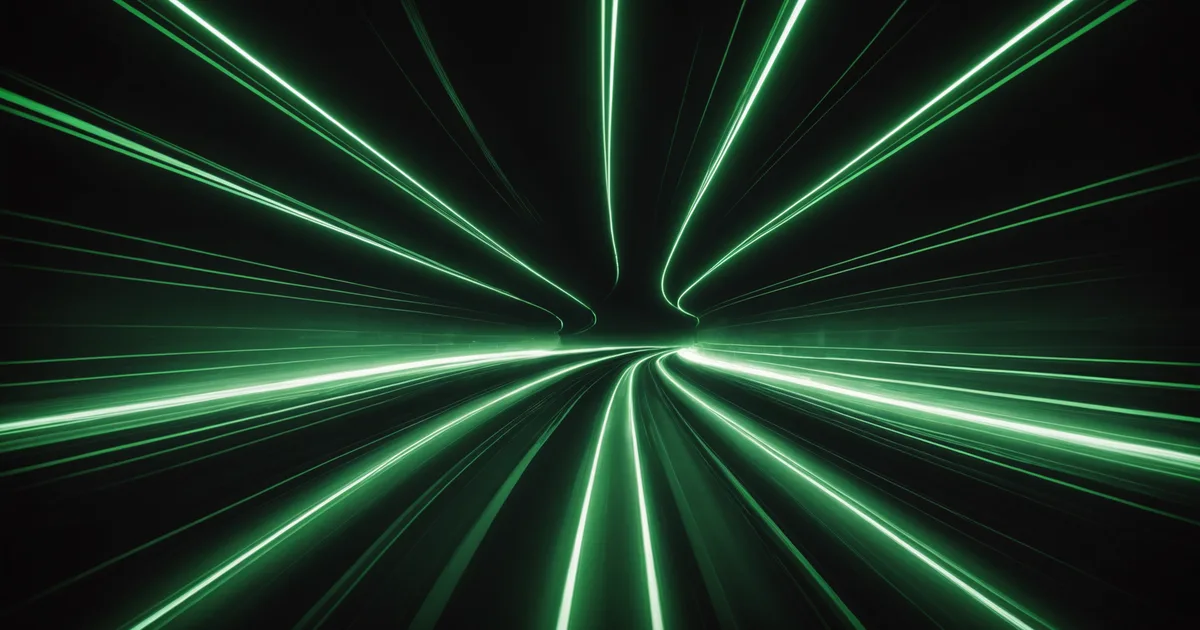 Abstract visualization of high-speed data processing and latency